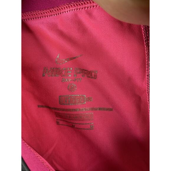 Nike Women's Pro Leggings Sz M Black Pink Splatter Dri-Fit Crop Athletic Workout - Picture 8 of 11